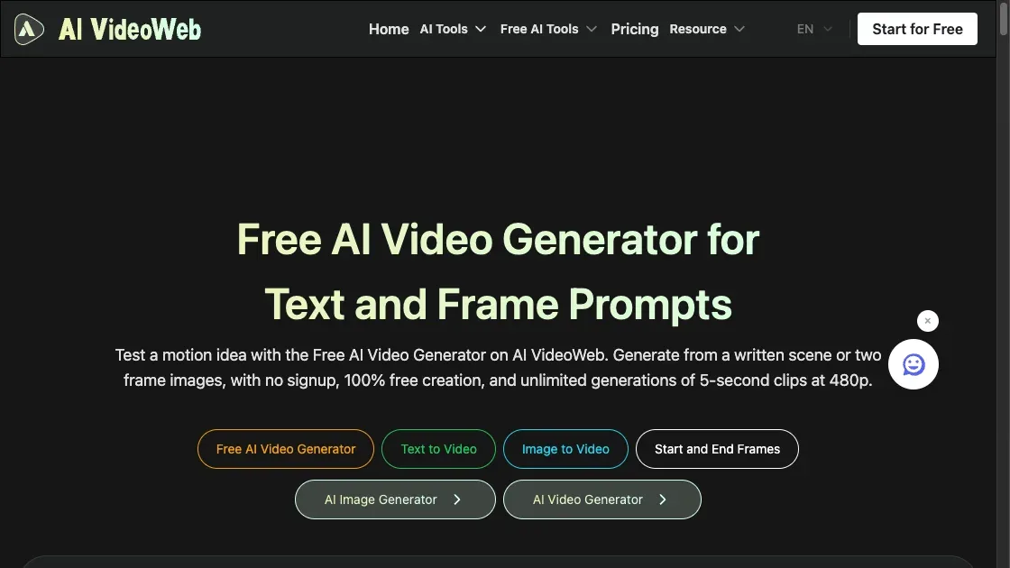 Free AI Video Generator for Text and Frame Prompts