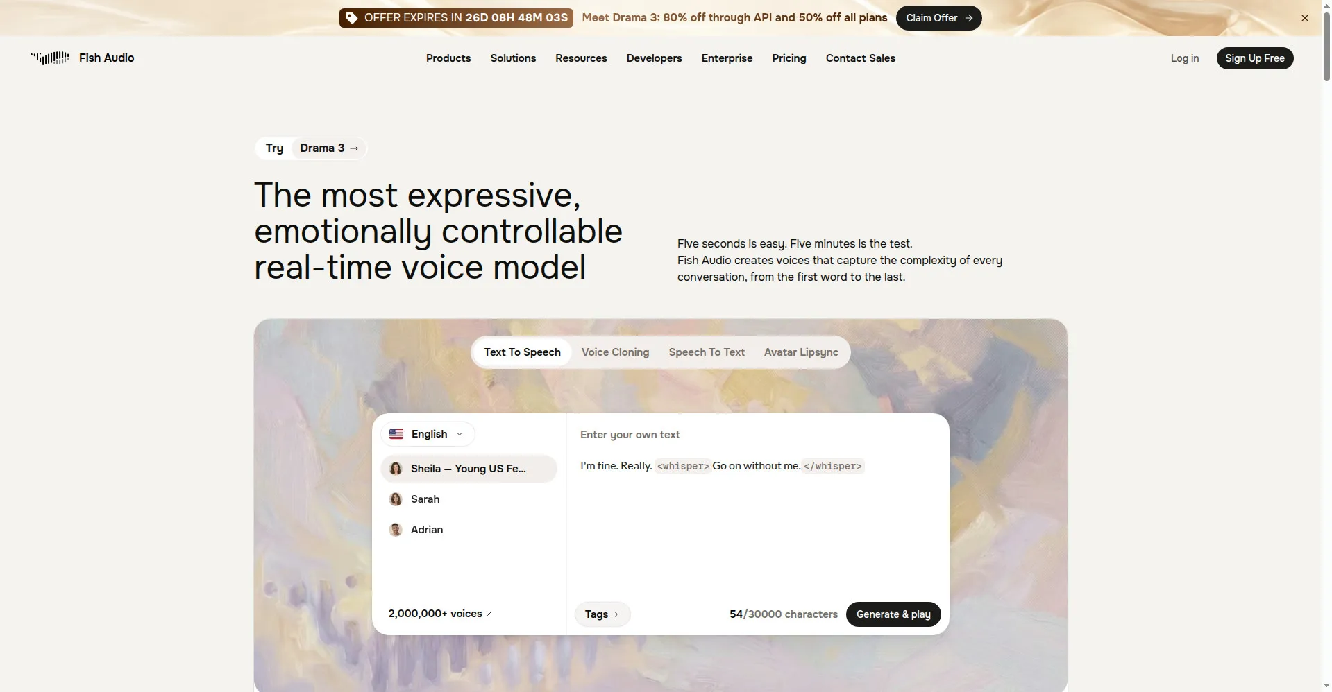 Fish Audio homepage