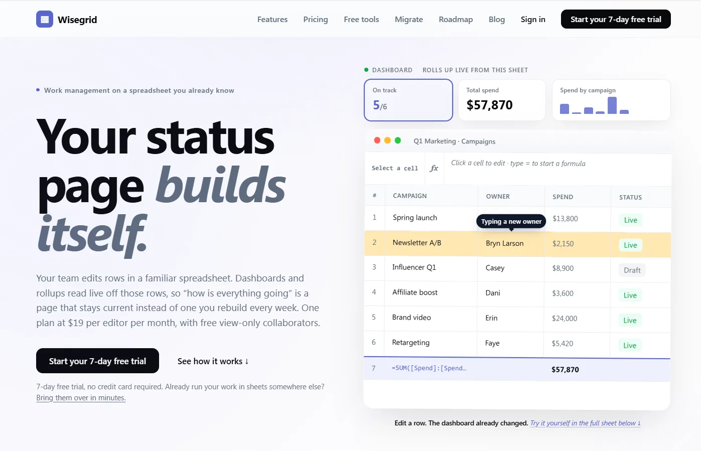 Wisegrid preview