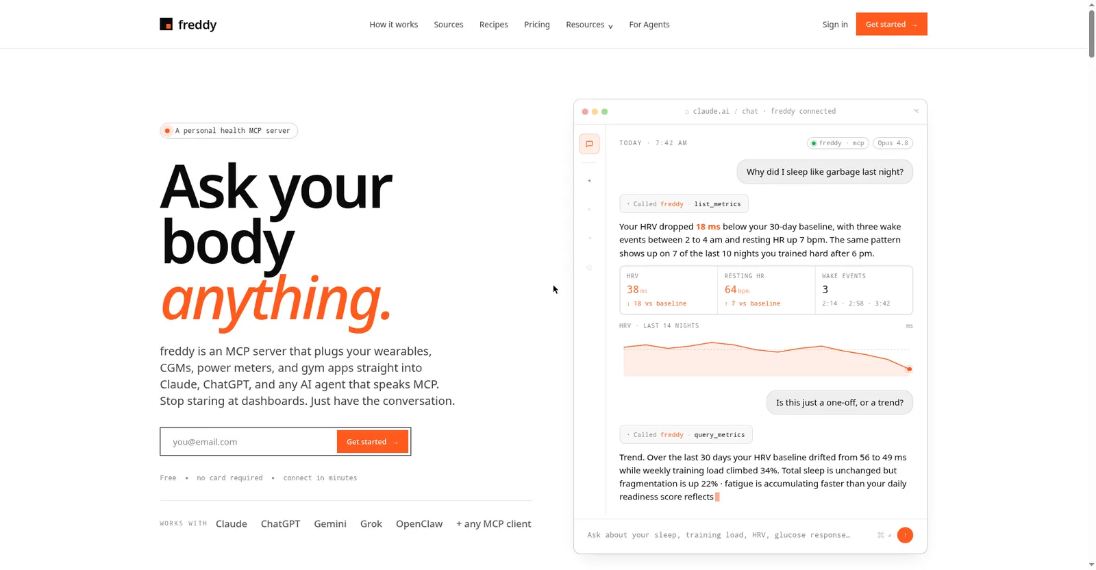 freddy.health homepage hero