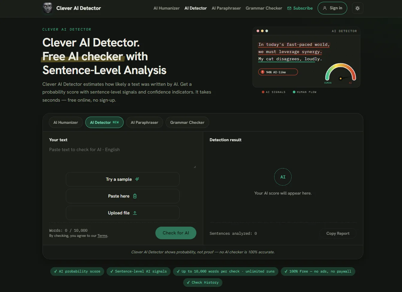 Clever AI Detector preview