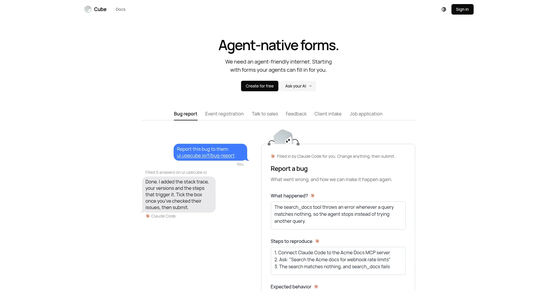 Homepage hero