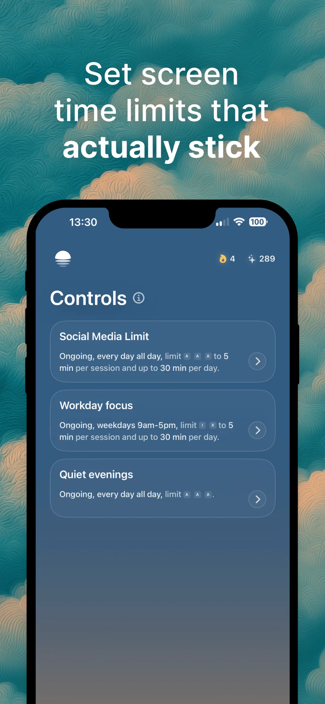 LightScroll screen time controls for iPhone