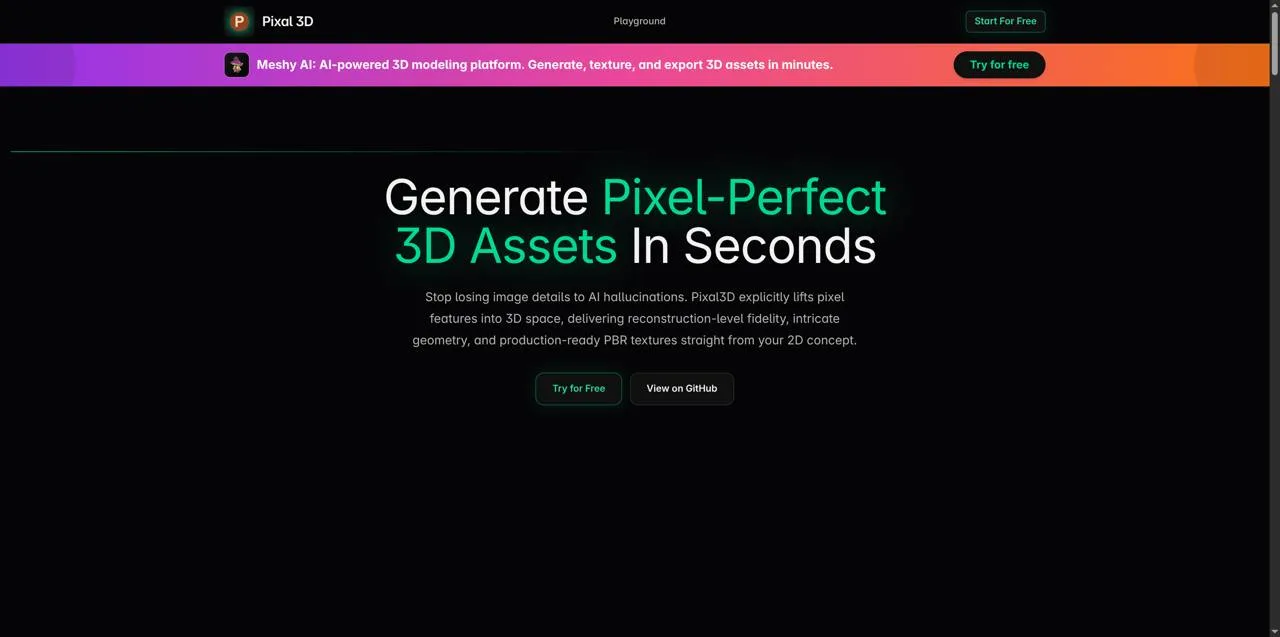 Pixal3D preview