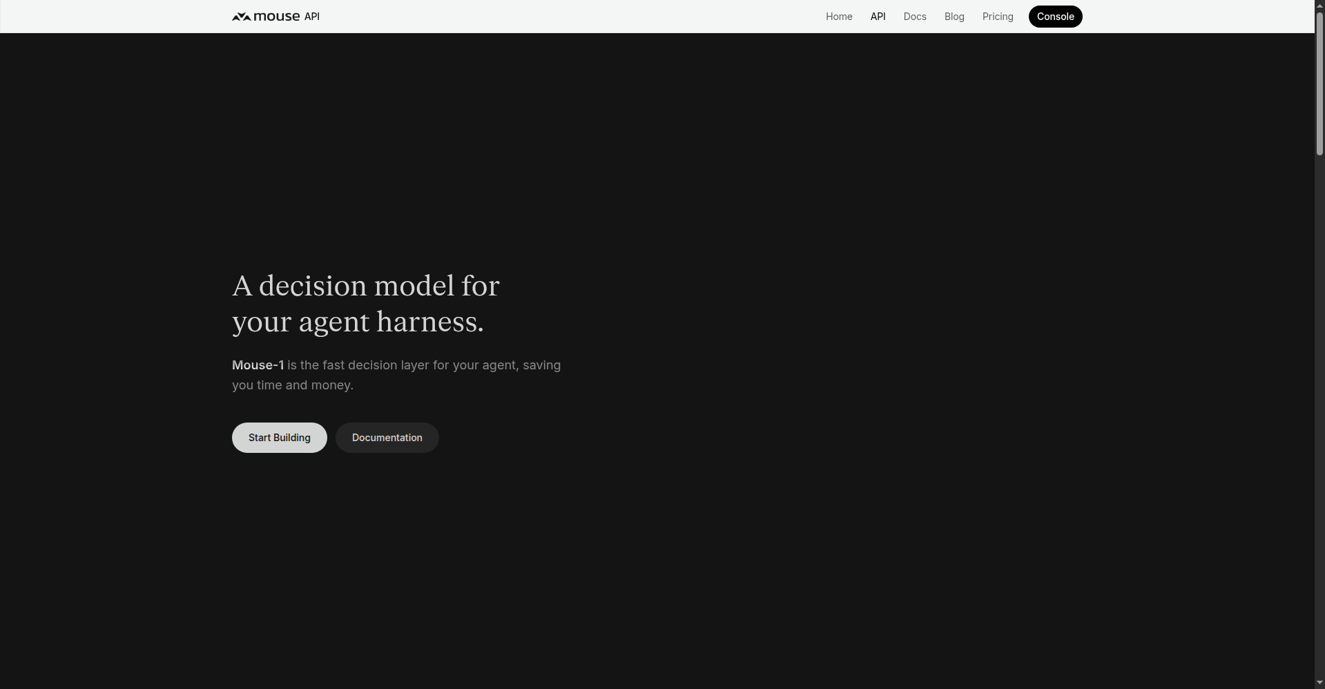 Mouse-1 API homepage