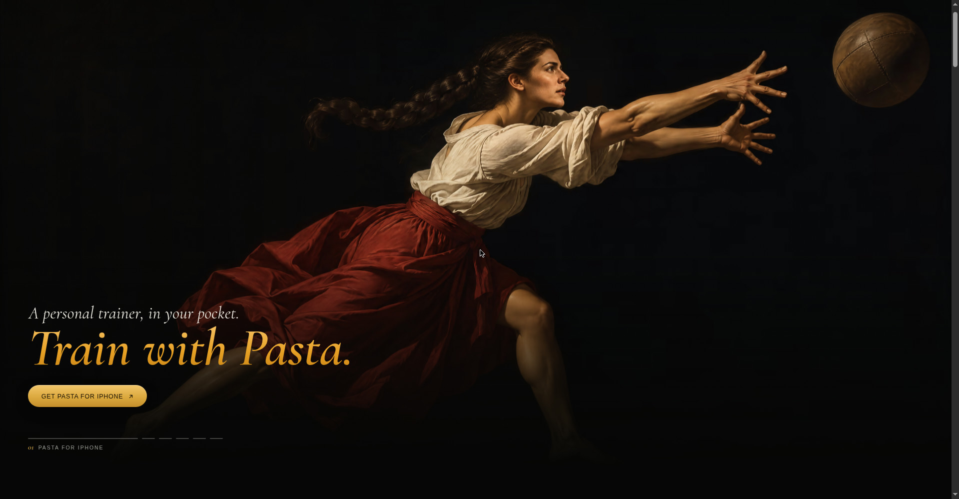 Train with Pasta homepage