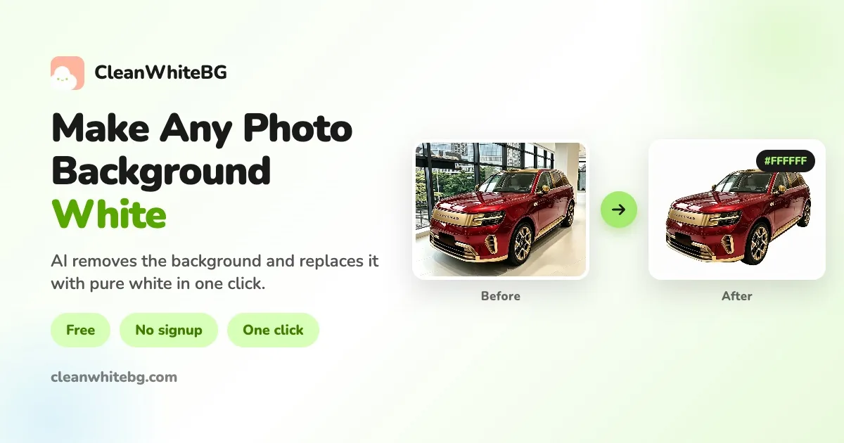 Remove an image background and get a white-background result in the browser