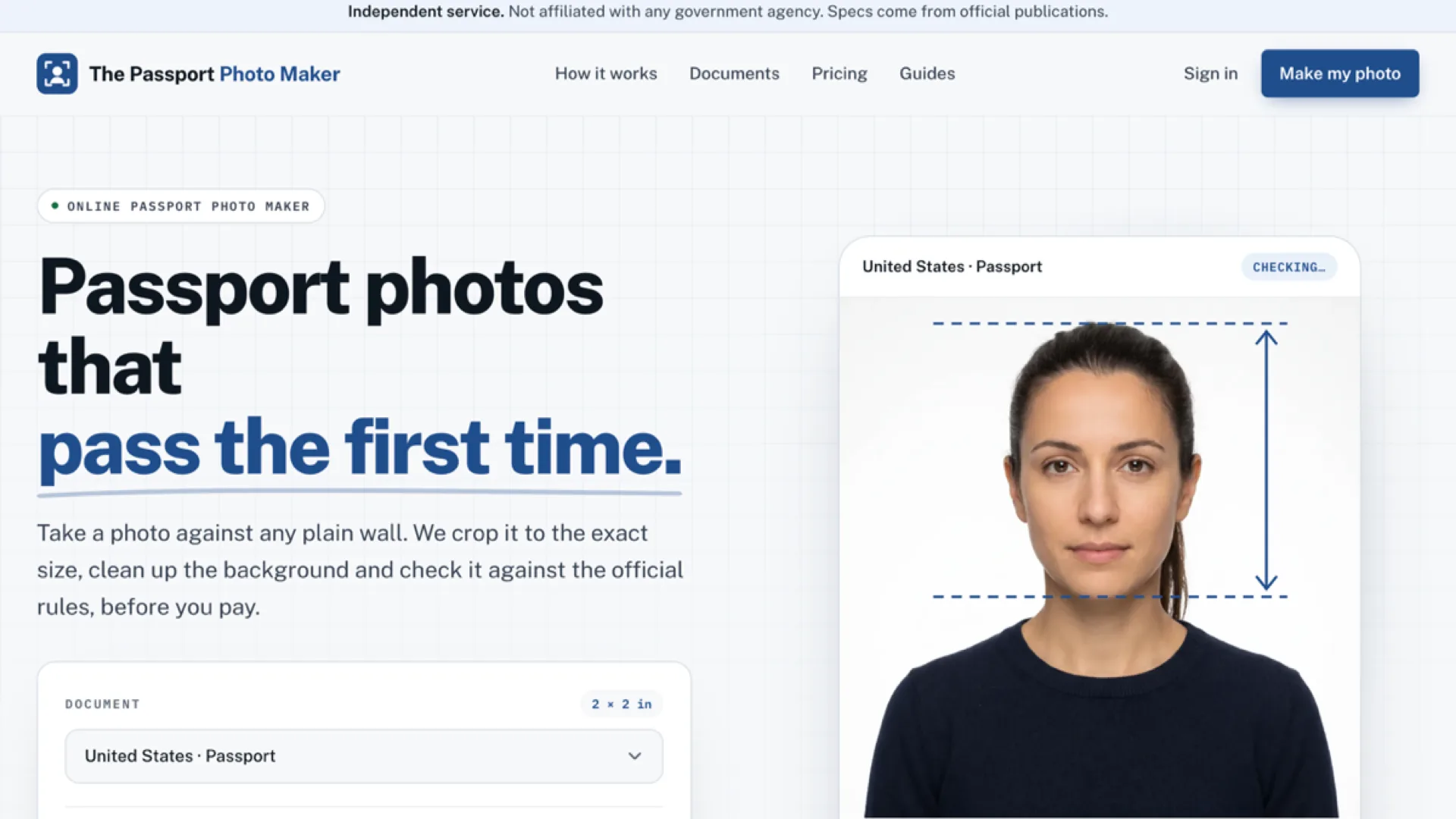 Photo compliance check and crop preview