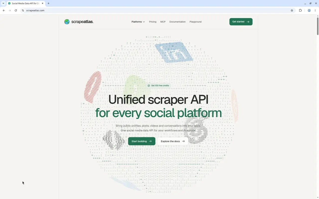 ScrapeAtlas homepage
