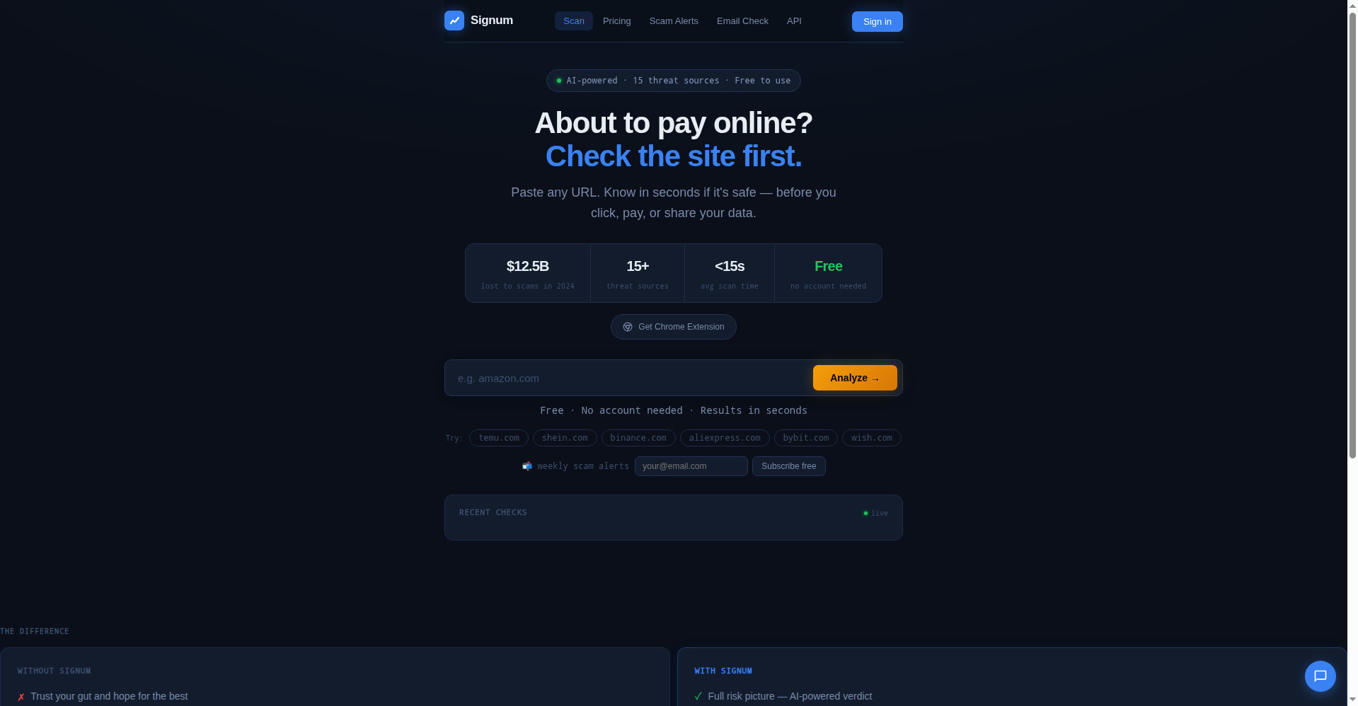 Signum homepage