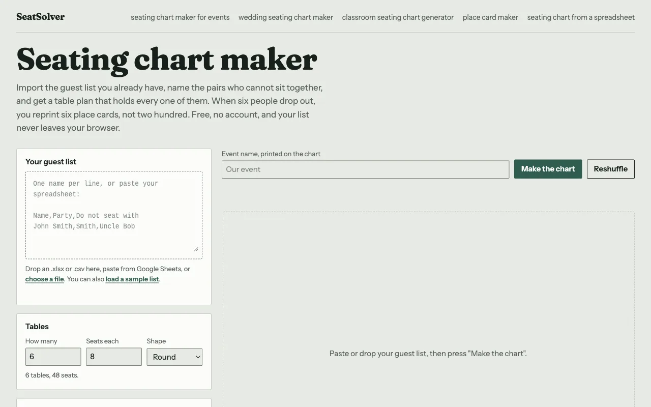 SeatSolver screenshot 1