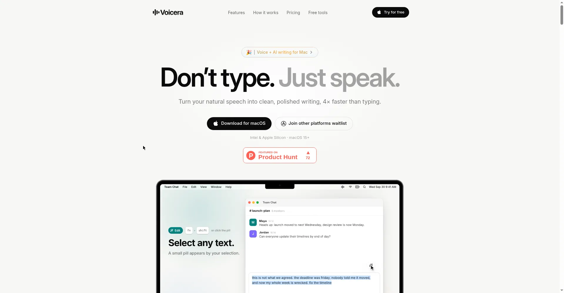 Voicera homepage