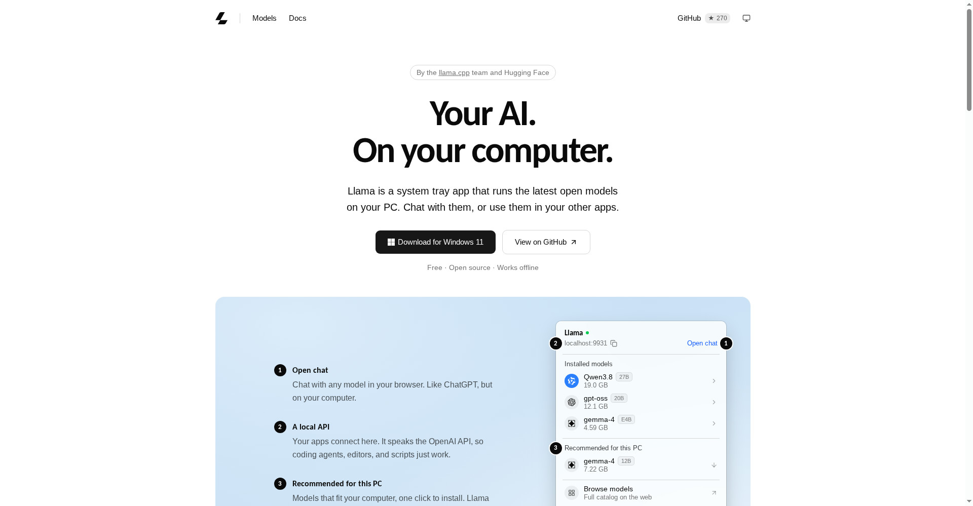 Homepage - your AI, on your computer