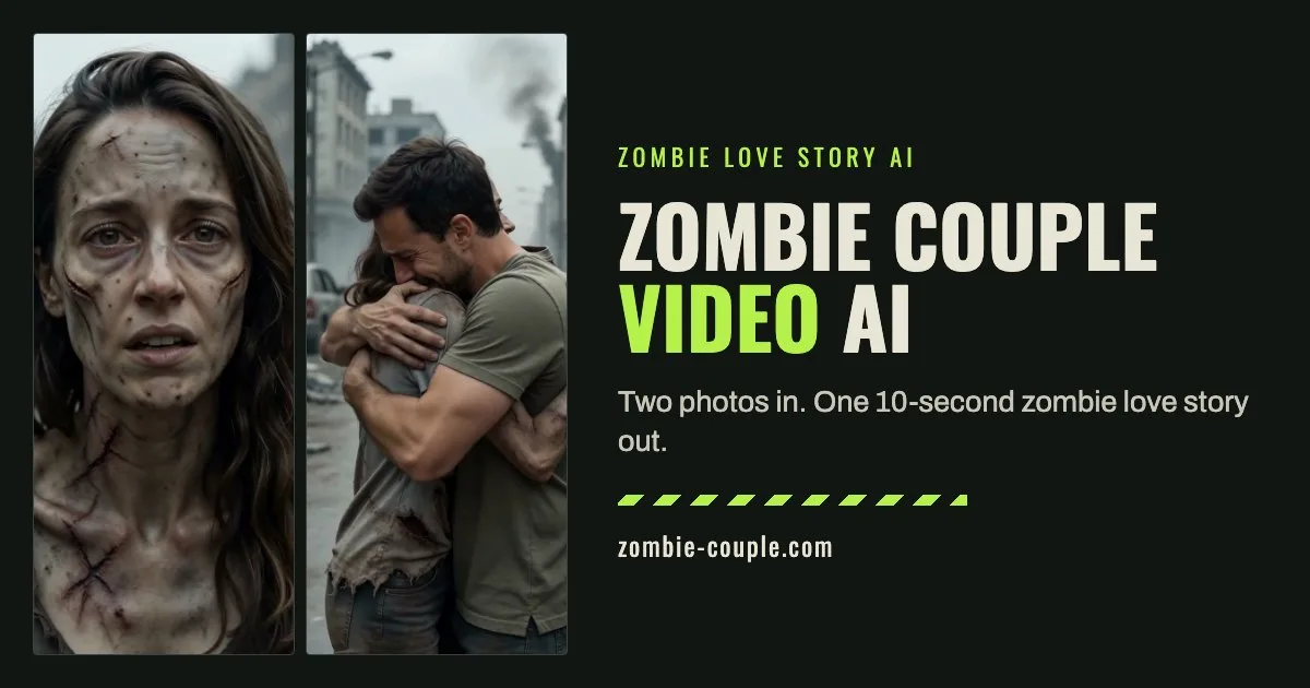 Zombie couple video AI generator home page