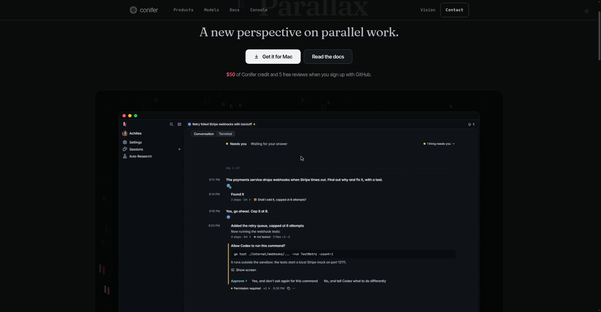Parallax homepage: a new perspective on parallel work