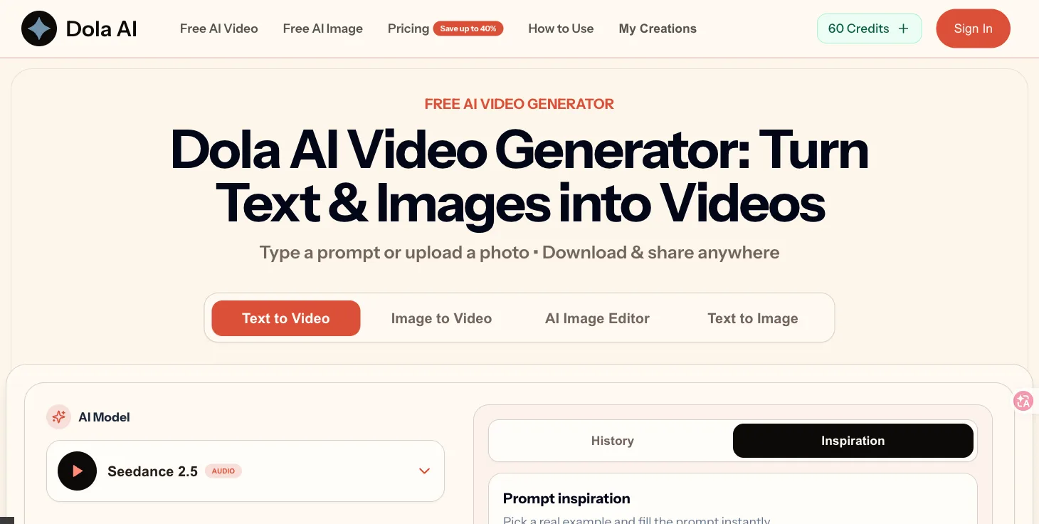 Dola AI Video Generator preview