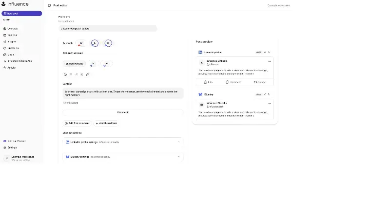 Influence preview