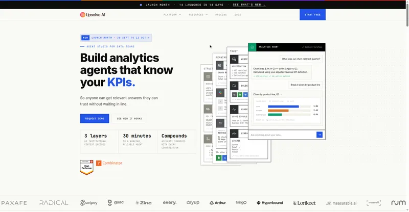 Upsolve Data Models preview