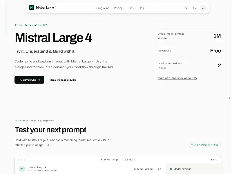 Mistral Large 4 preview