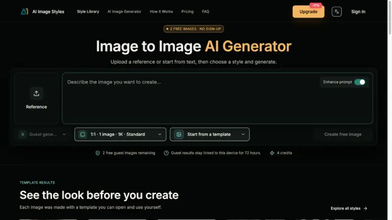 AI Image Styles preview