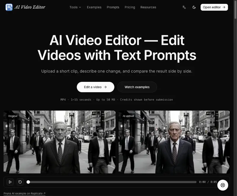 AI Video Editor preview
