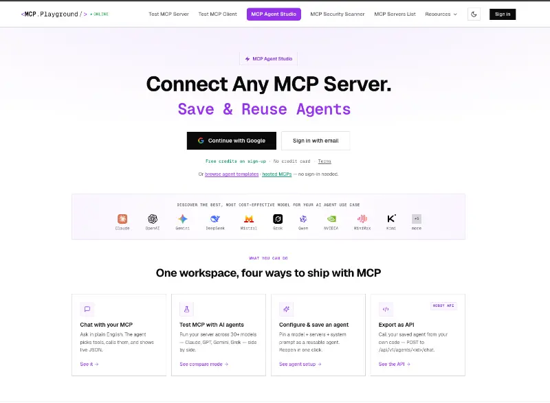 MCP Playground Online preview