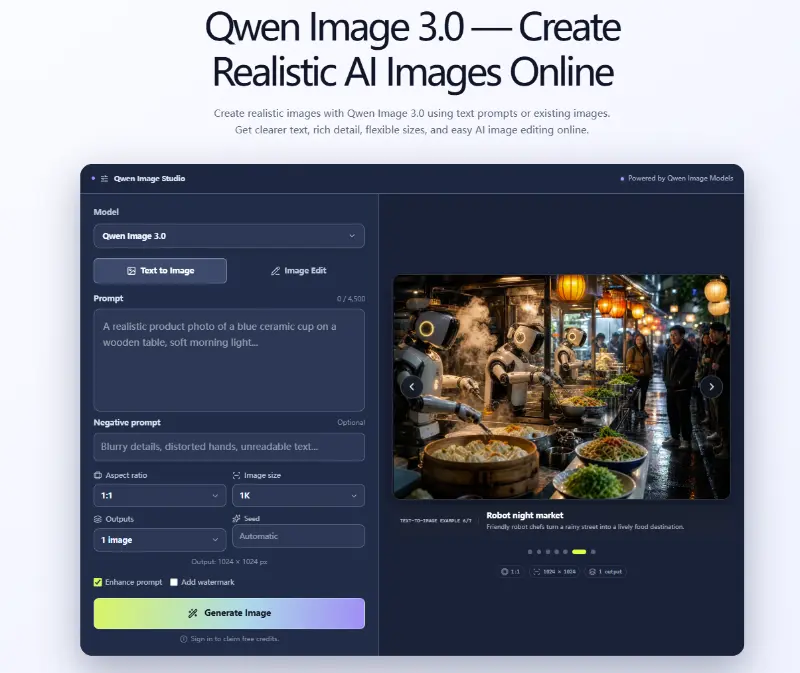 Qwen Image 3.0 preview
