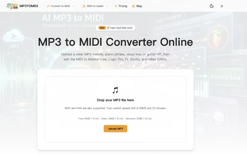 Mp3toMidi preview