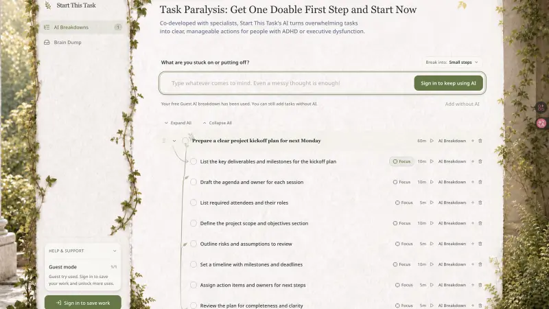 Start This Task preview