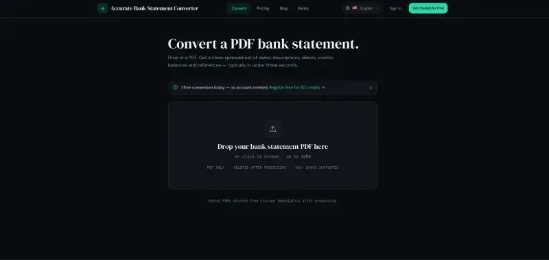 Accurate Bank Statement Converter preview