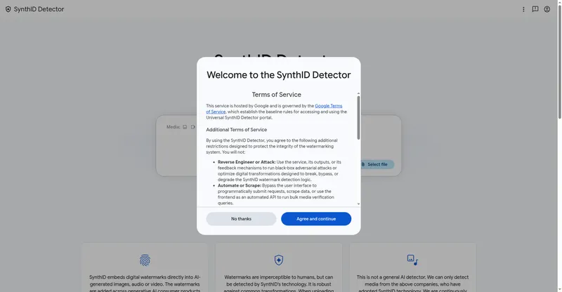 SynthID Detector preview