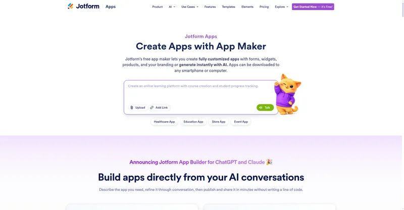 Jotform App Builder for ChatGPT & Claude preview
