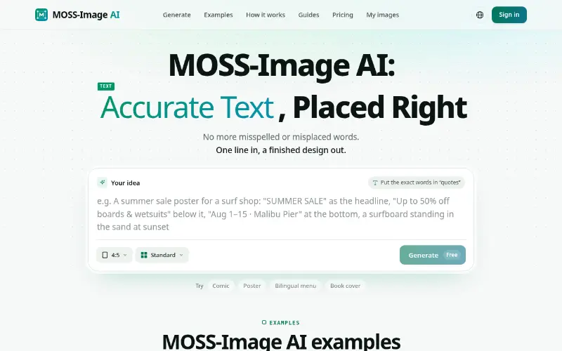 MOSS-Image AI preview