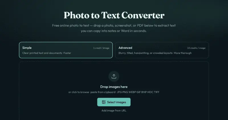 Photo to Text preview