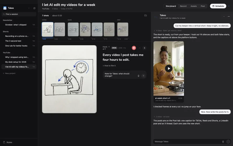 Takes for Mac preview