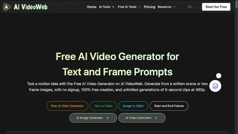 AI VideoWeb Free AI Video Generator preview