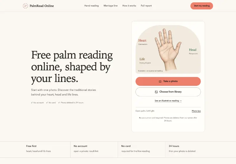 PalmRead Online preview