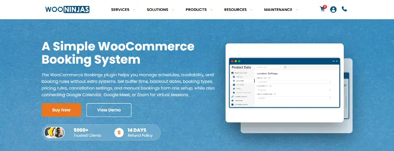 WooCommerce Bookings preview