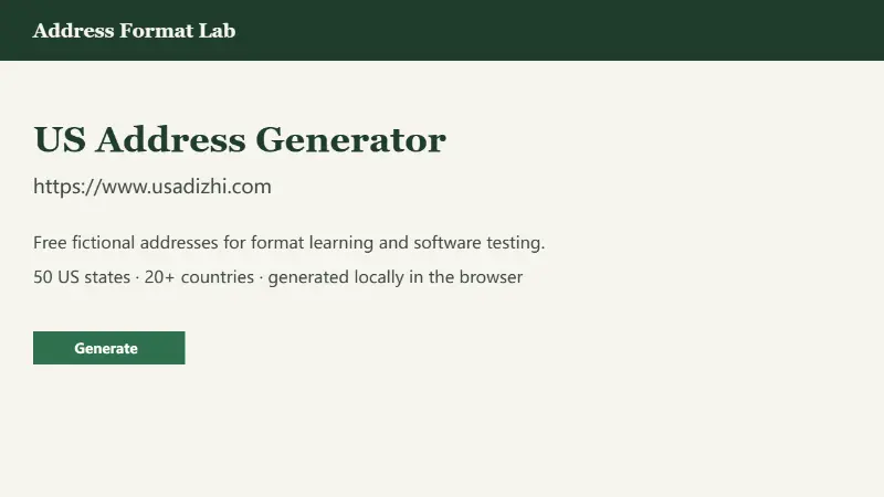 Address Format Lab preview