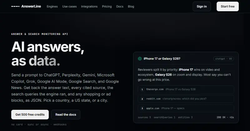 AnswerLine preview