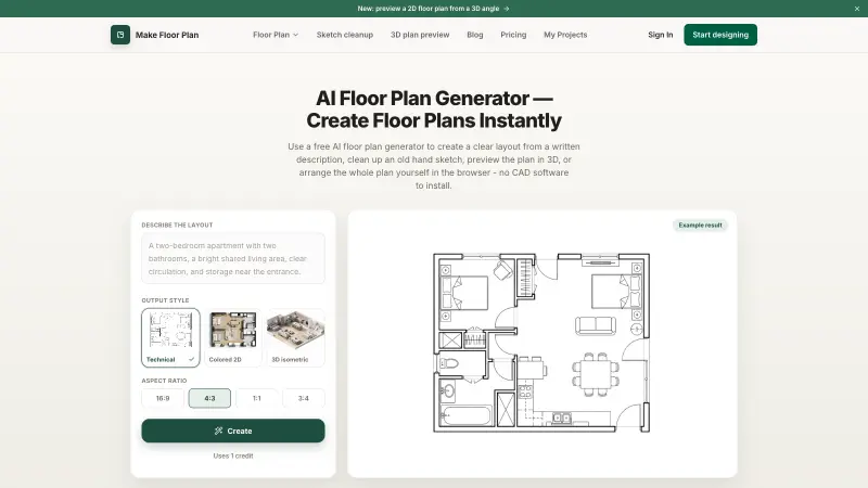Make Floor Plan preview