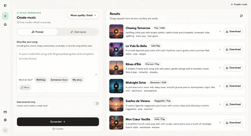 onlymusic.ai preview