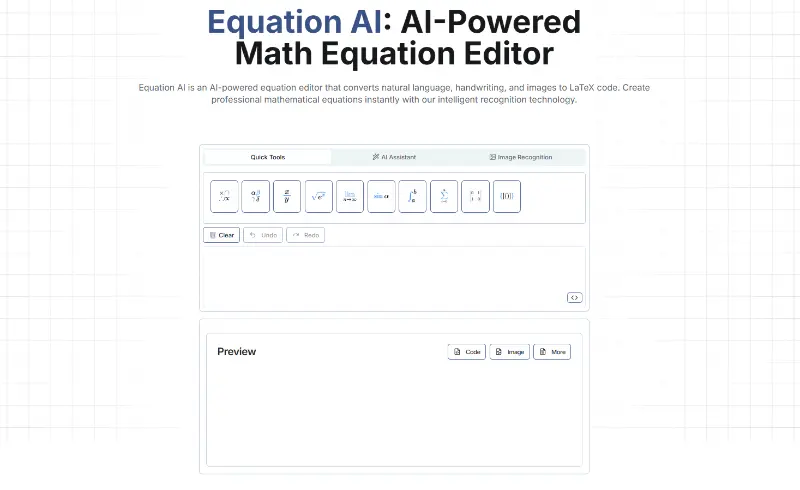 AI Equation Editor preview