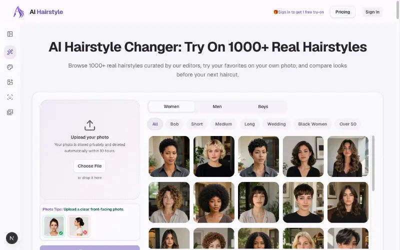 AI Hairstyle preview