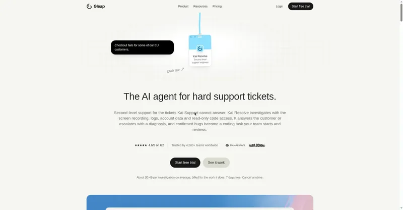 Kai Resolve by Gleap preview