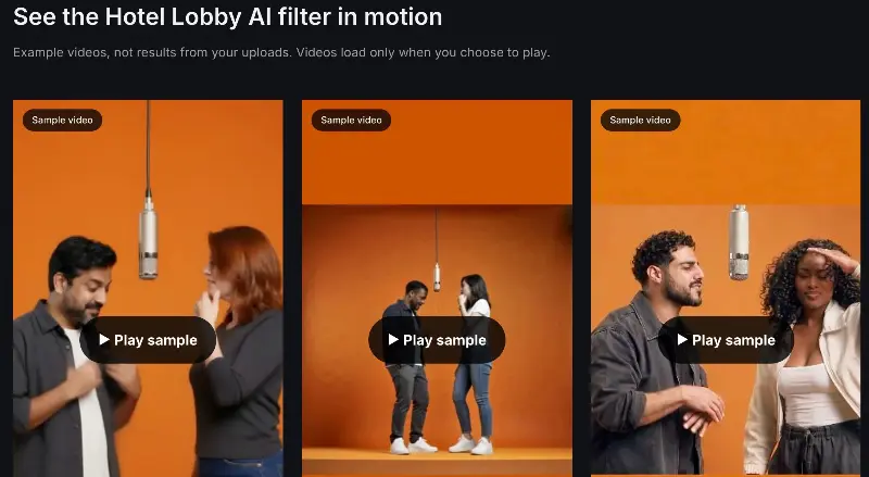 Hotel Lobby AI Filter preview