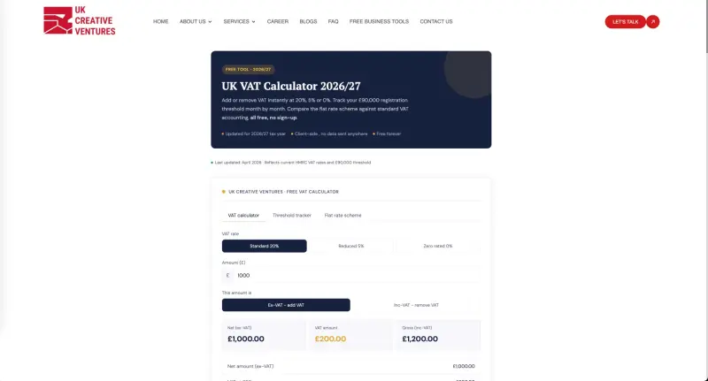 UK VAT Calculator preview