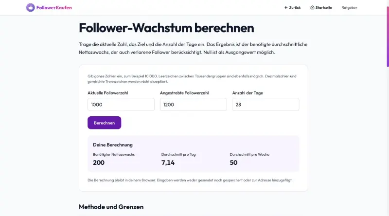FollowerKaufen.at – Follower-Wachstum berechnen preview