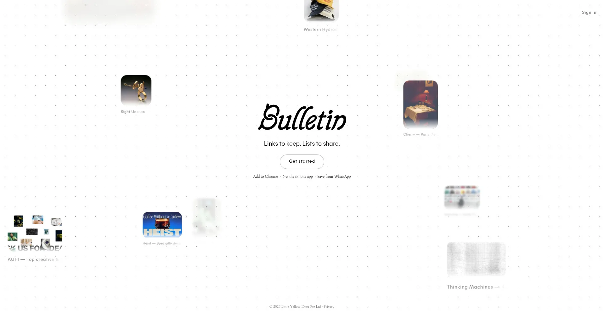 Homepage: Links to keep, lists to share