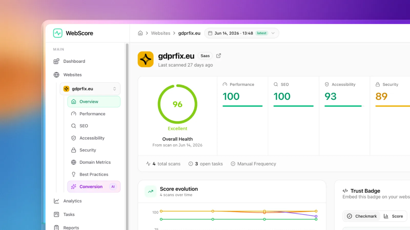 WebScore - Website audit tool preview